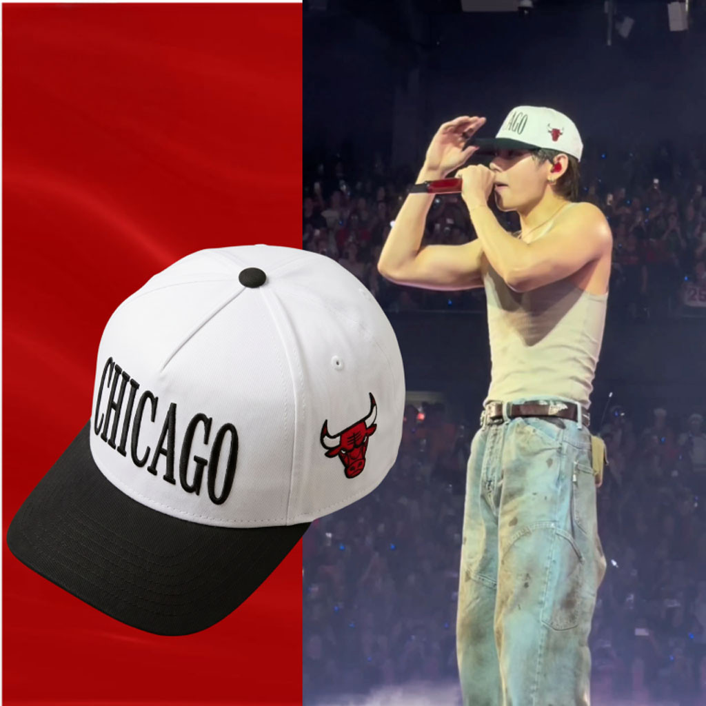 BTS V Chicago Bulls Hat Embroidered BTS World Tour Arirang In Chicago Merch Gift For Fans