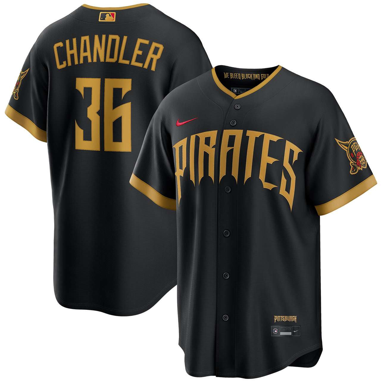 Bubba Chandler Pittsburgh Pirates 2026 City Connect Stadium Jersey - Black
