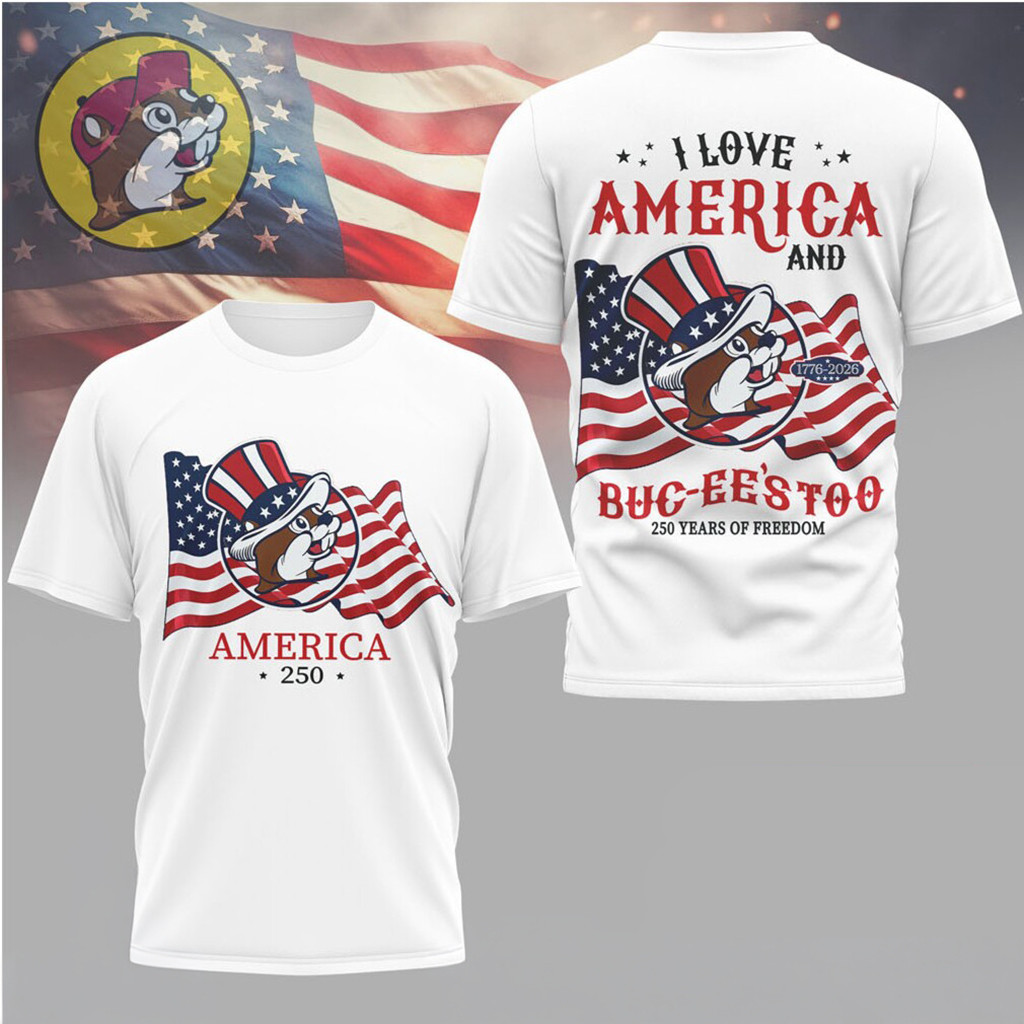 Buc Ee's America 250 Years of Freedom Patriotic Beaver T-Shirt Buc Ee's Merch 4th Of July Gifts