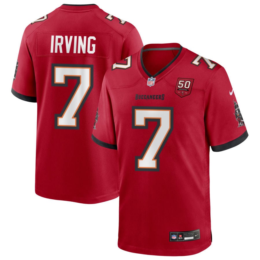 Bucky Irving Tampa Bay Buccaneers 2025 50th Season Game Jersey - Red