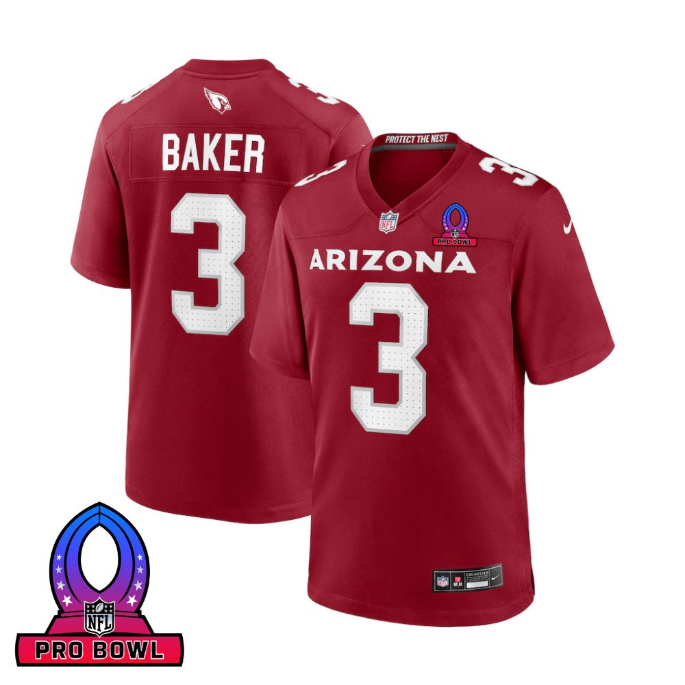 Budda Baker Arizona Cardinals 2025 Pro Bowl Patch Game Men Jersey - Cardinal