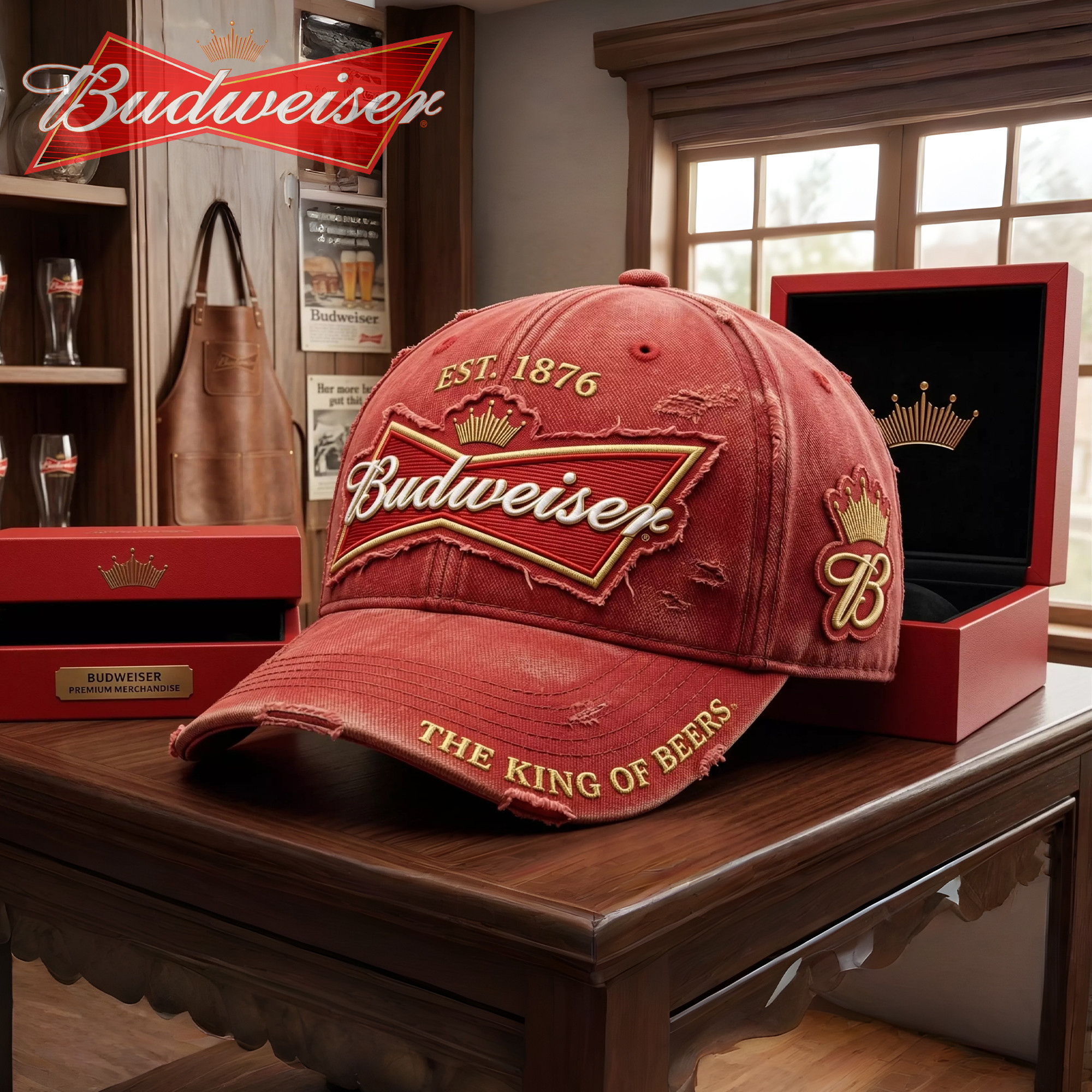 Budweiser Est 1876 King Of Beers Hat Budweiser 150th Anniversary Hat 2026 Gifts For Dad