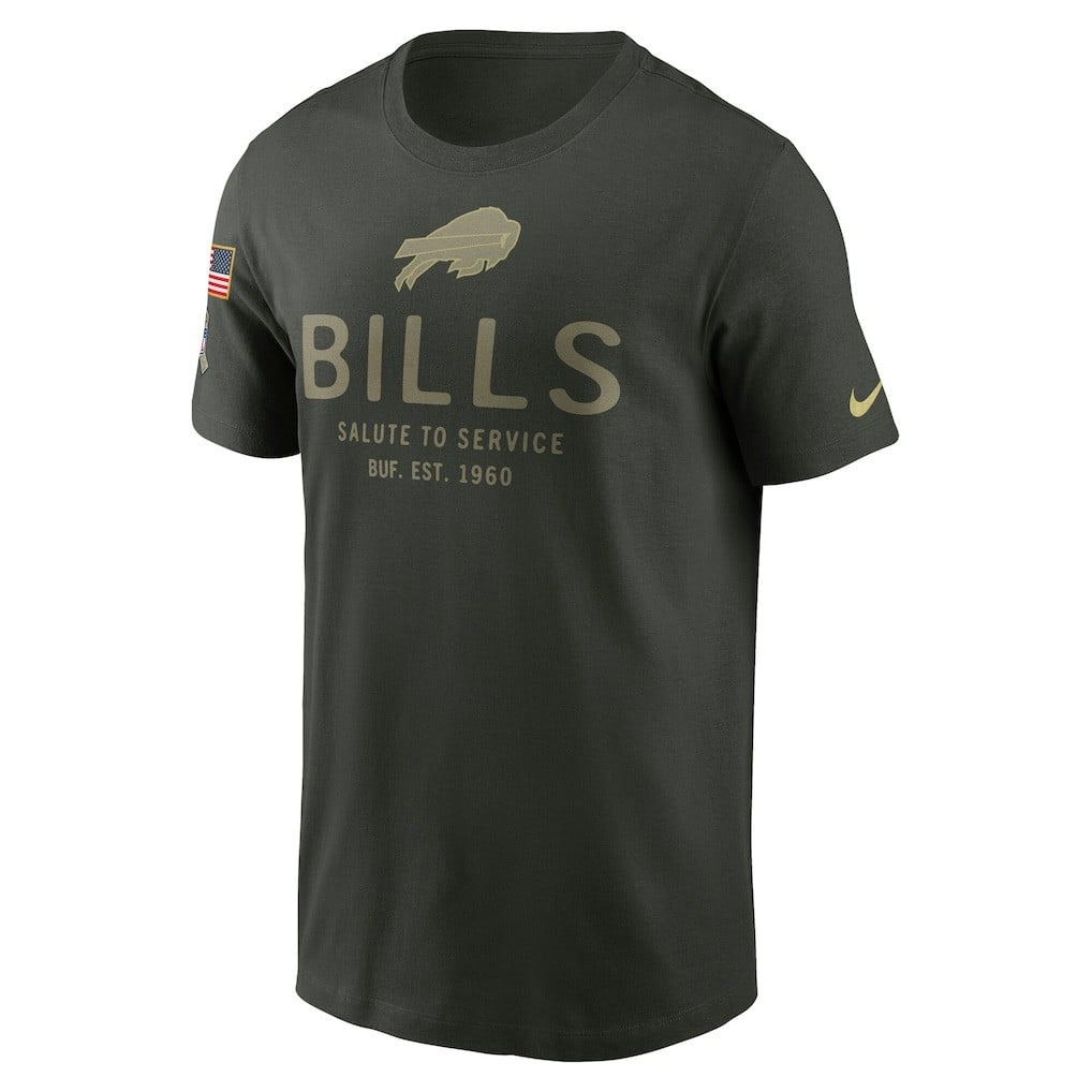 Buffalo Bills 2025 Salute to Service Sideline Primary Edge Dri-FIT T-Shirt - Forest Green - Image 2