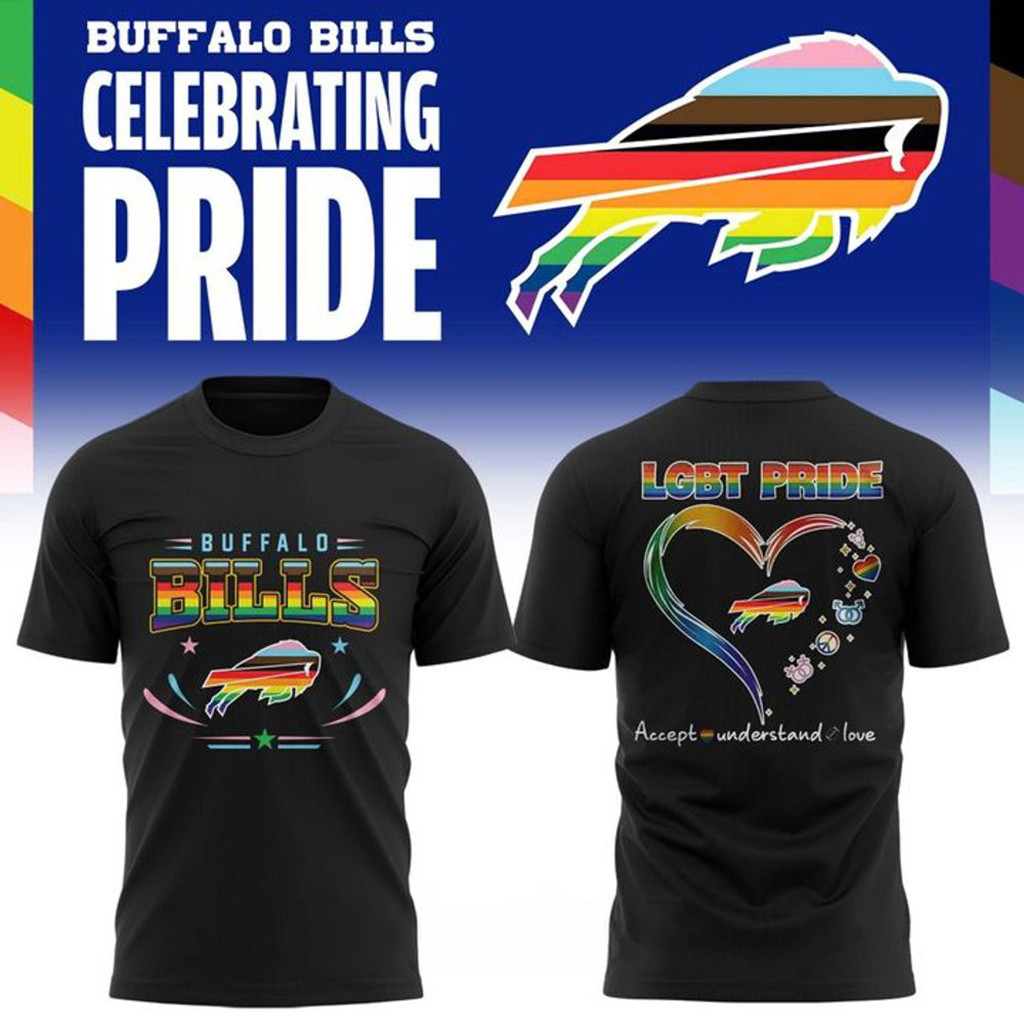 Buffalo Bills 2026 LGBT Pride Black T-Shirt Buffalo Bills Merch Best Gifts For Pride Month