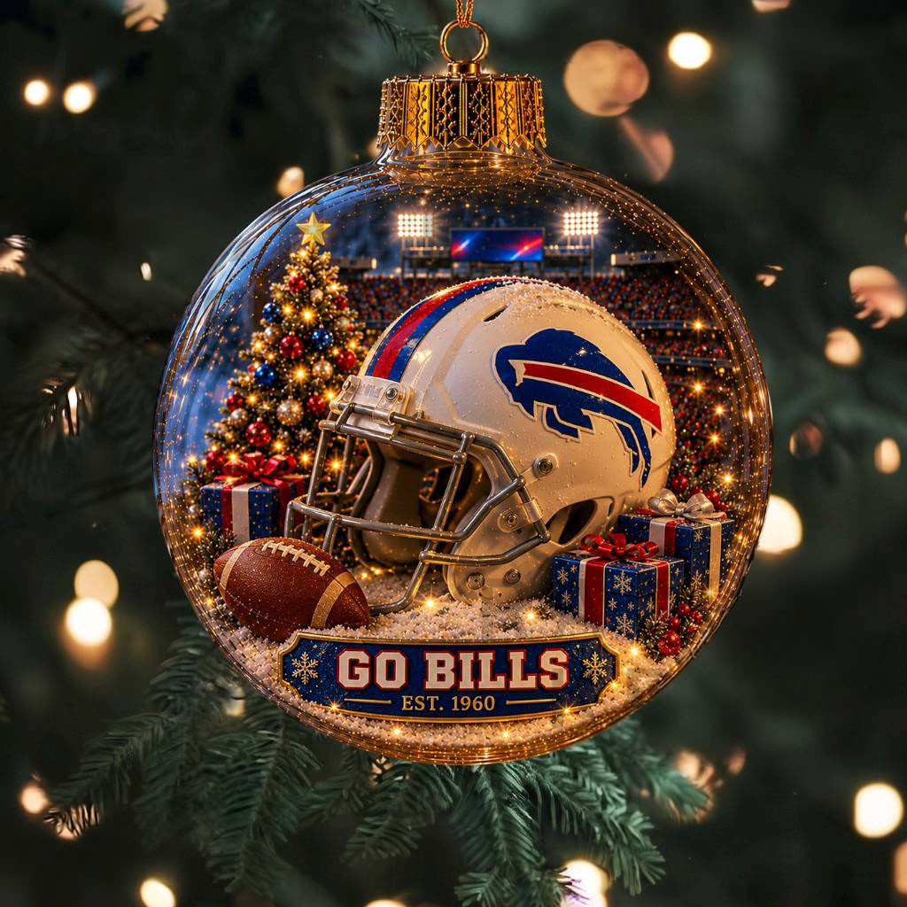 Buffalo Bills Merch Football Club Snowball Helmet 2026 Christmas Ornament Xmas Tree Decorations
