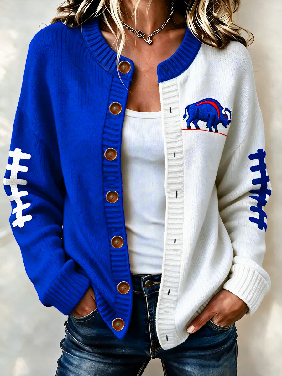 Buffalo Bills Merch Game Day Buffalo Football Cardigan Football Christmas Gift Ideas