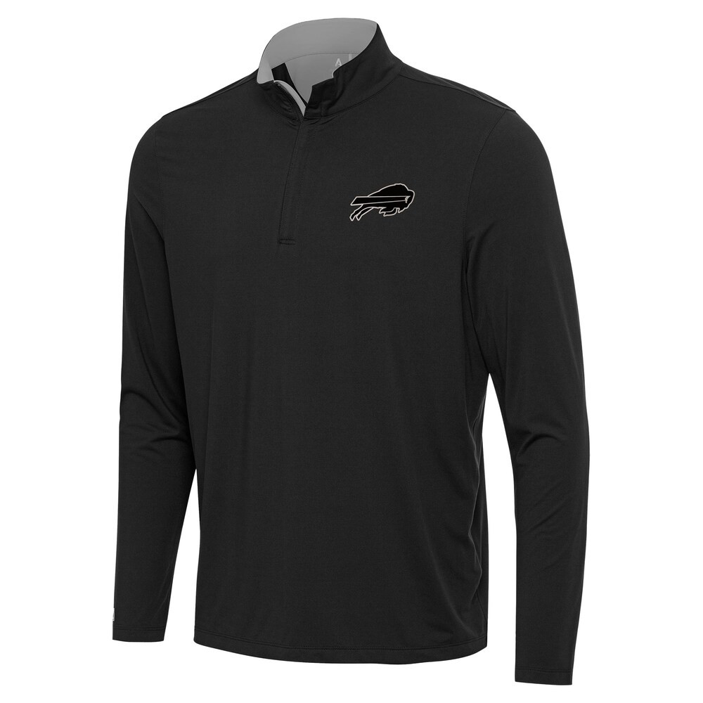 Buffalo Bills Merch - Men's Content Quarter-Zip Pullover Top, Black - Antigua - Football Christmas Gift Ideas