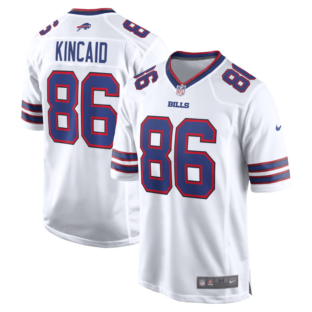 Buffalo Bills Merch - Men's Dalton Kincaid Game Jersey, White - Football Christmas Gift Ideas