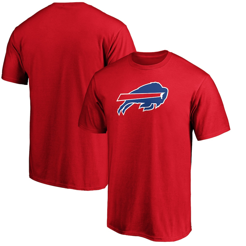 Buffalo Bills Merch - Men's Fanatics Primary Logo T-Shirt, Red - Gifts For American Football Fans