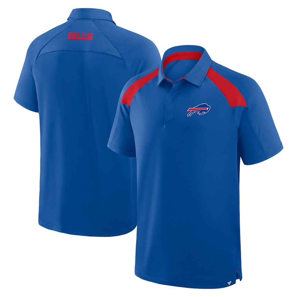 Buffalo Bills Merch - Men's Fanatics Royal Back Around Raglan Polo - Best Football Gifts For Christmas