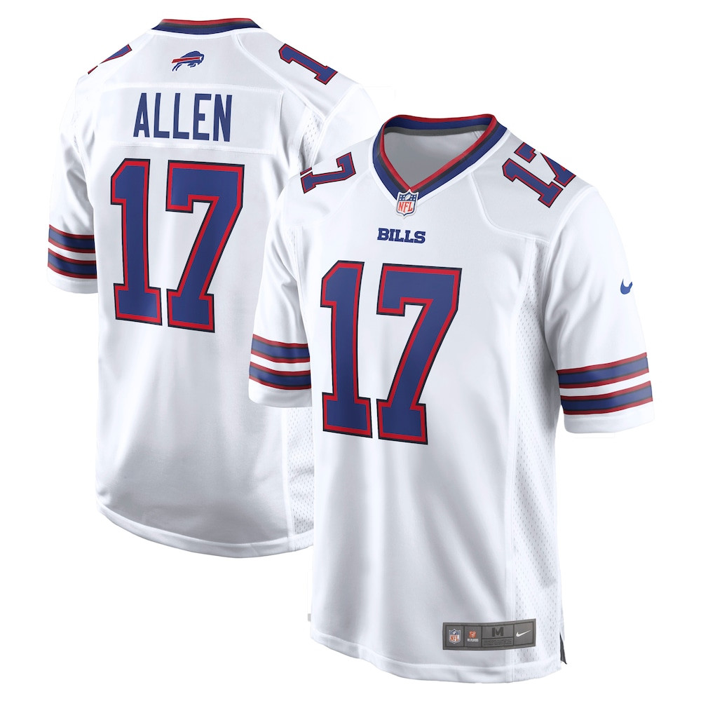 Buffalo Bills Merch - Men's Josh Allen Jersey, White - Birthday Ideas For Football Fan