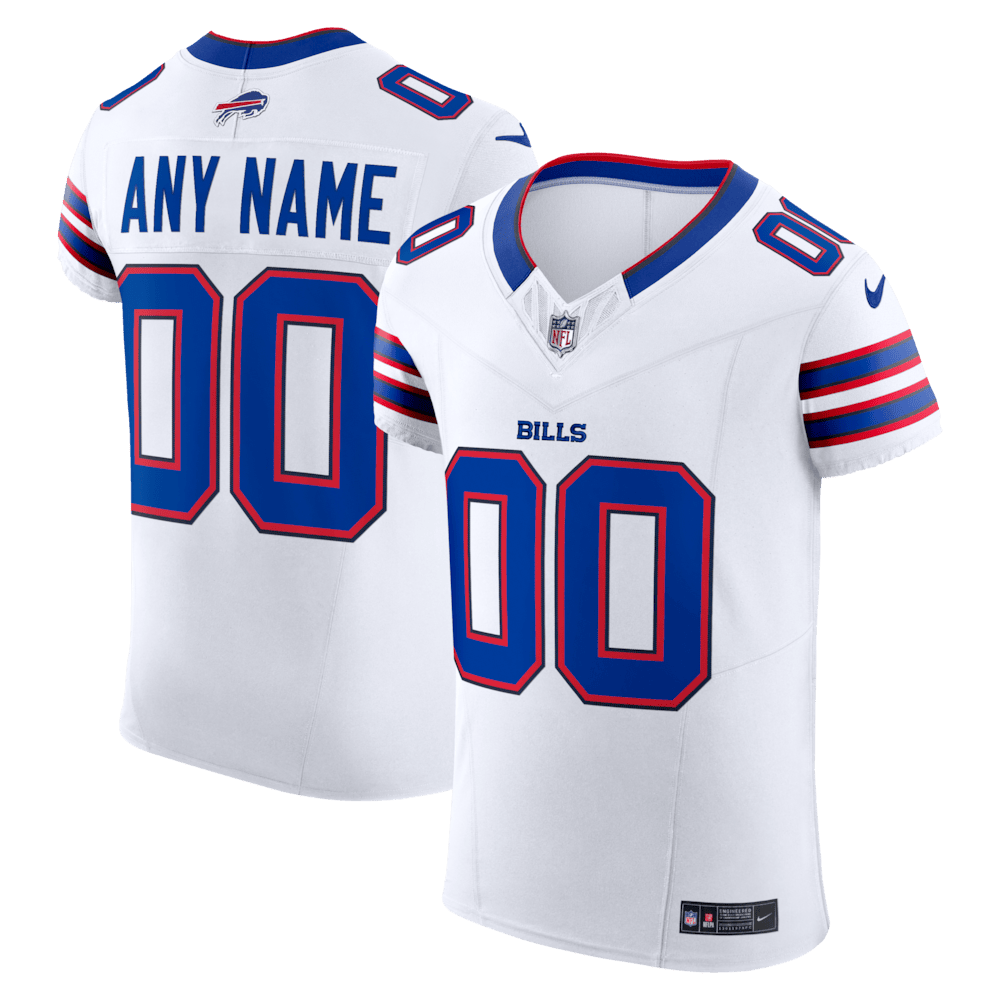 Buffalo Bills Merch - Men's Vapor F.U.S.E. Elite Custom Jersey, White - Football Christmas Gift Ideas