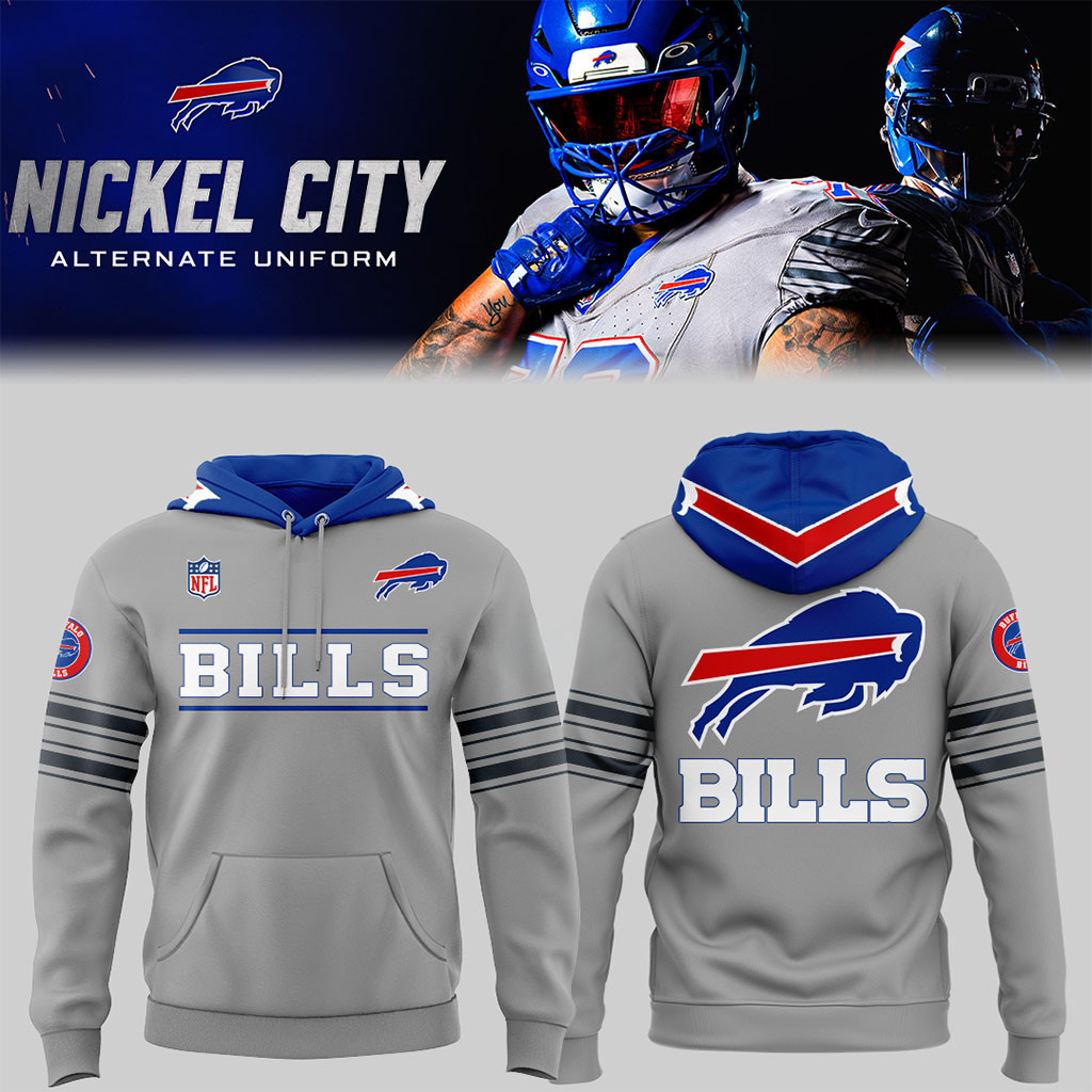 Buffalo Bills Nickel City Hoodie Grey Bills Merch Football Fan Gift Ideas