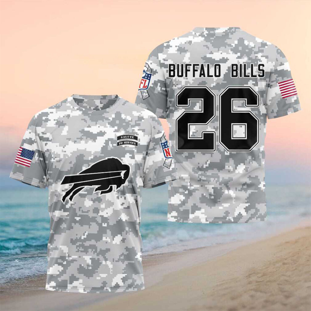 Buffalo Bills Salute To Service Camo Shirt 2026 Buffalo Bills Merch Gift For Football Lovers