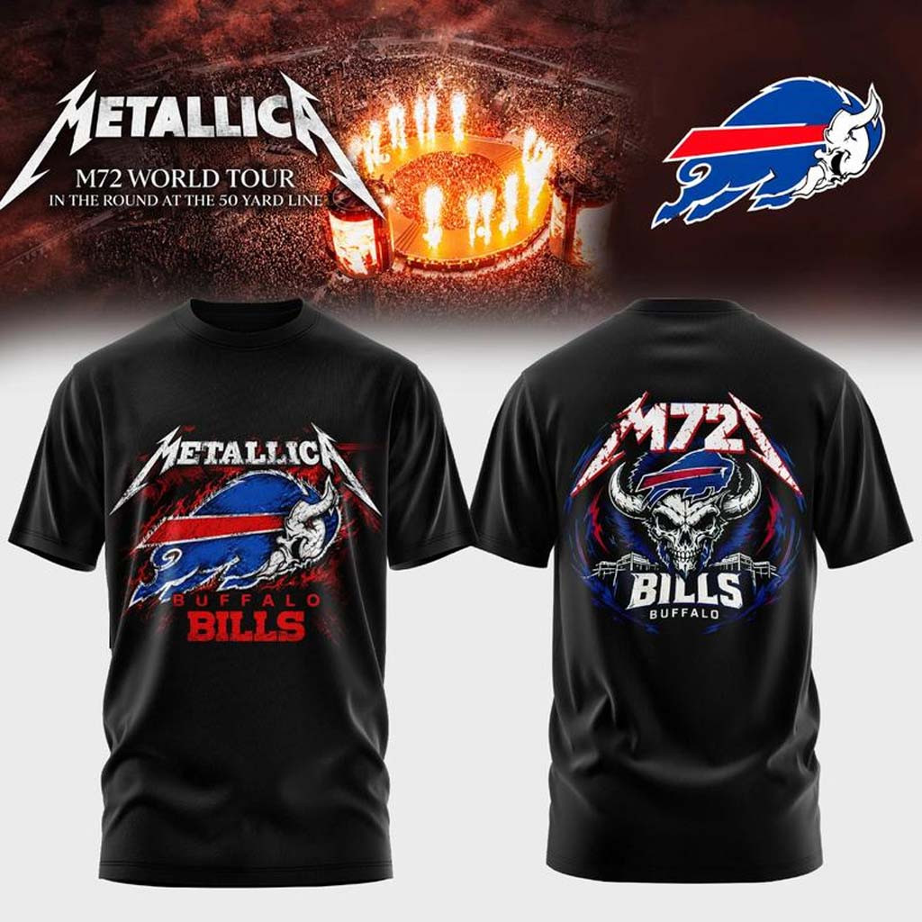 Buffalo Bills X Metallica M72 World Tour North America 2027 T-Shirt Buffalo Bills Merch Gifts