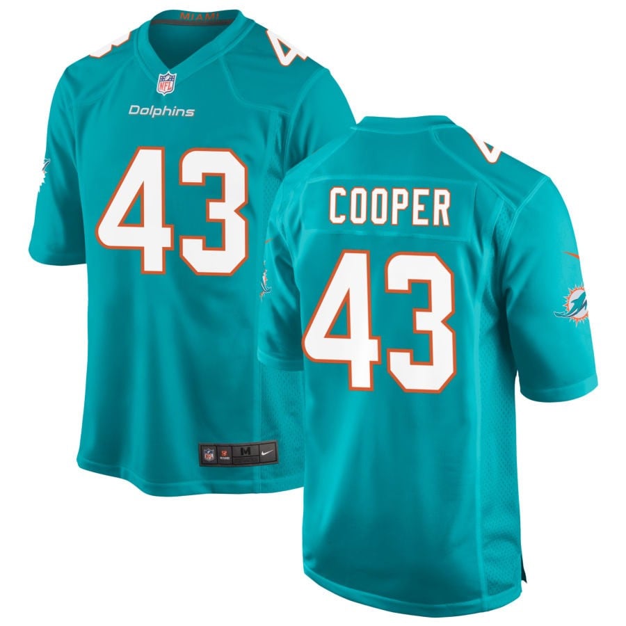 Bump Cooper Miami Dolphins 2025 Game Jersey - Aqua