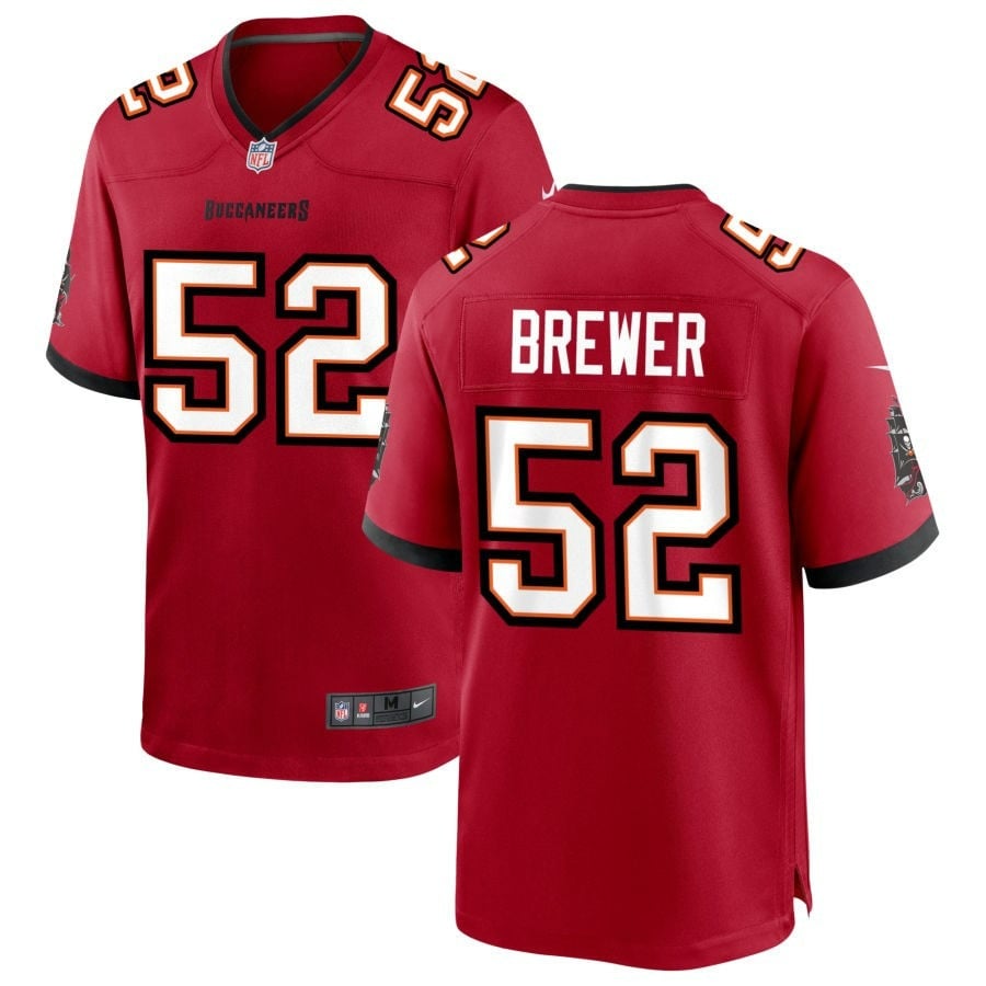 C.J. Brewer Tampa Bay Buccaneers 2025 Team Game Jersey - Red