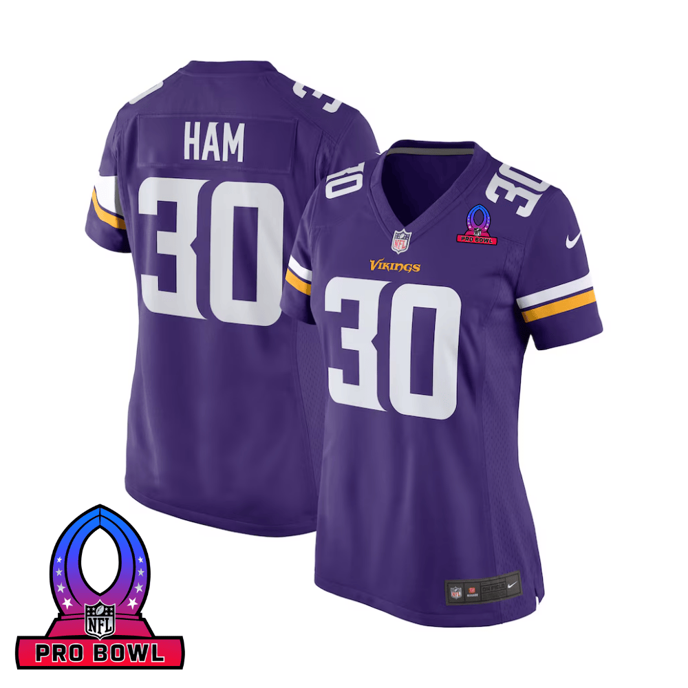 C.J. Ham Minnesota Vikings 2025 Pro Bowl Patch Game Jersey - Purple