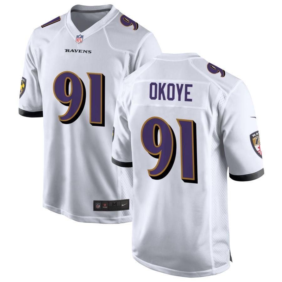 C.J. Okoye Baltimore Ravens 2025 Game Jersey - White