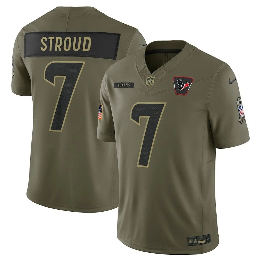 C.J. Stroud Houston Texans 2025 Salute To Service Limited Jersey - Olive