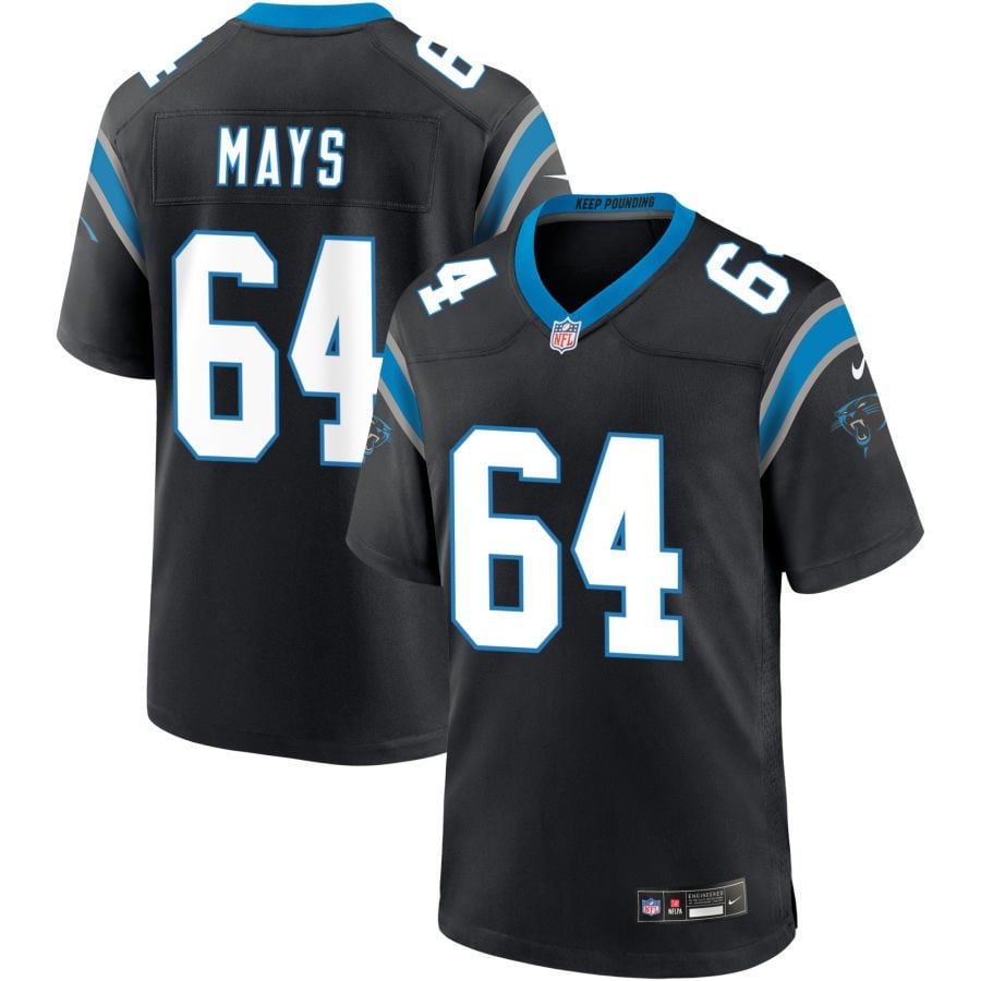 Cade Mays Carolina Panthers 2025 Game Jersey - Black