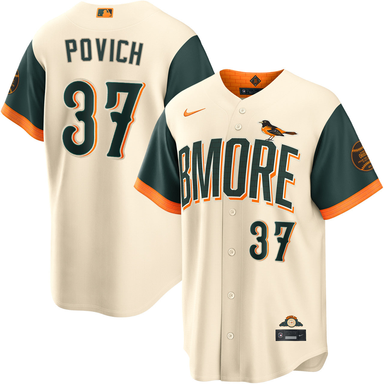 Cade Povich Baltimore Orioles 2026 City Connect Jersey - Cream