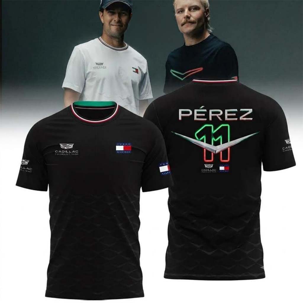 Cadillac Formula 1 Team X Mexico Heritage T-Shirt #11 Sergio Perez Merch Racing Fan Gifts