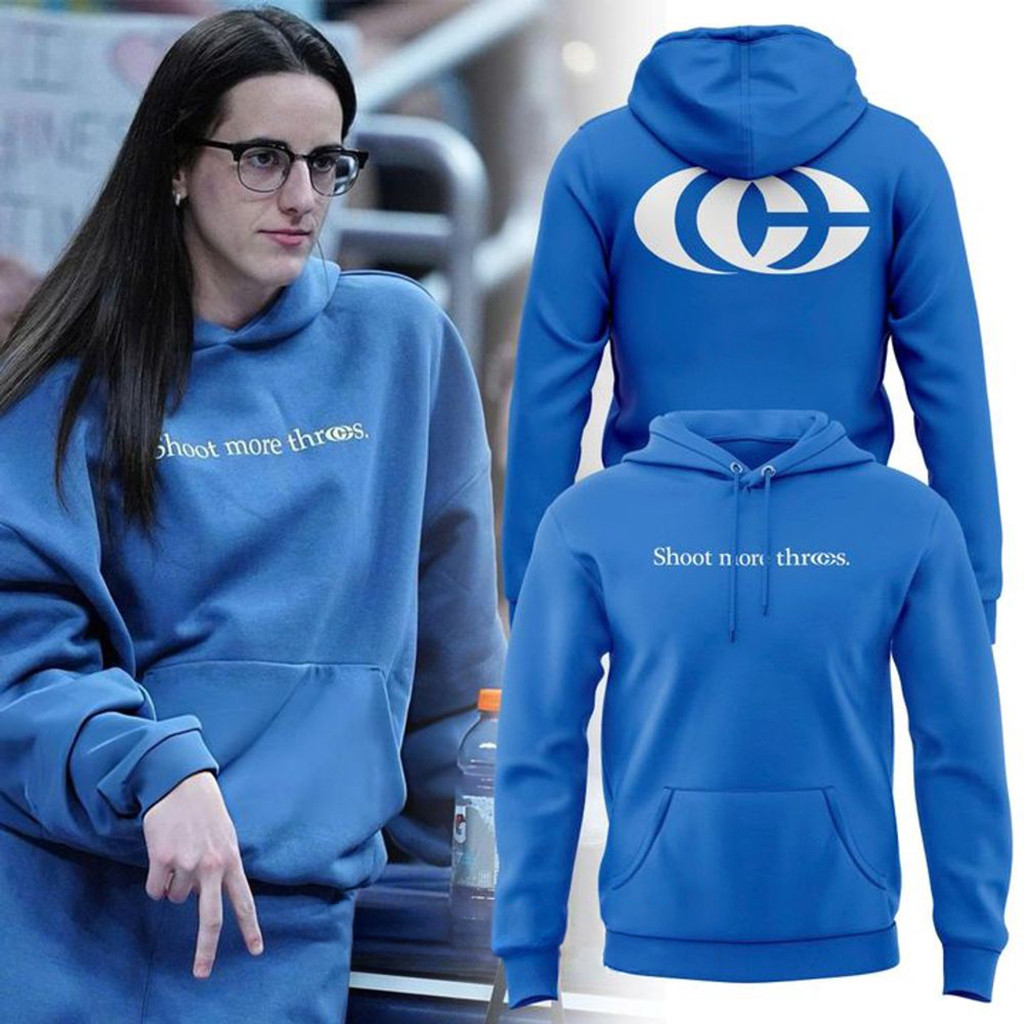 Caitlin Clark Shoot More Threes 2026 Hoodie Indiana Fever Caitlin Clark Merch Blue