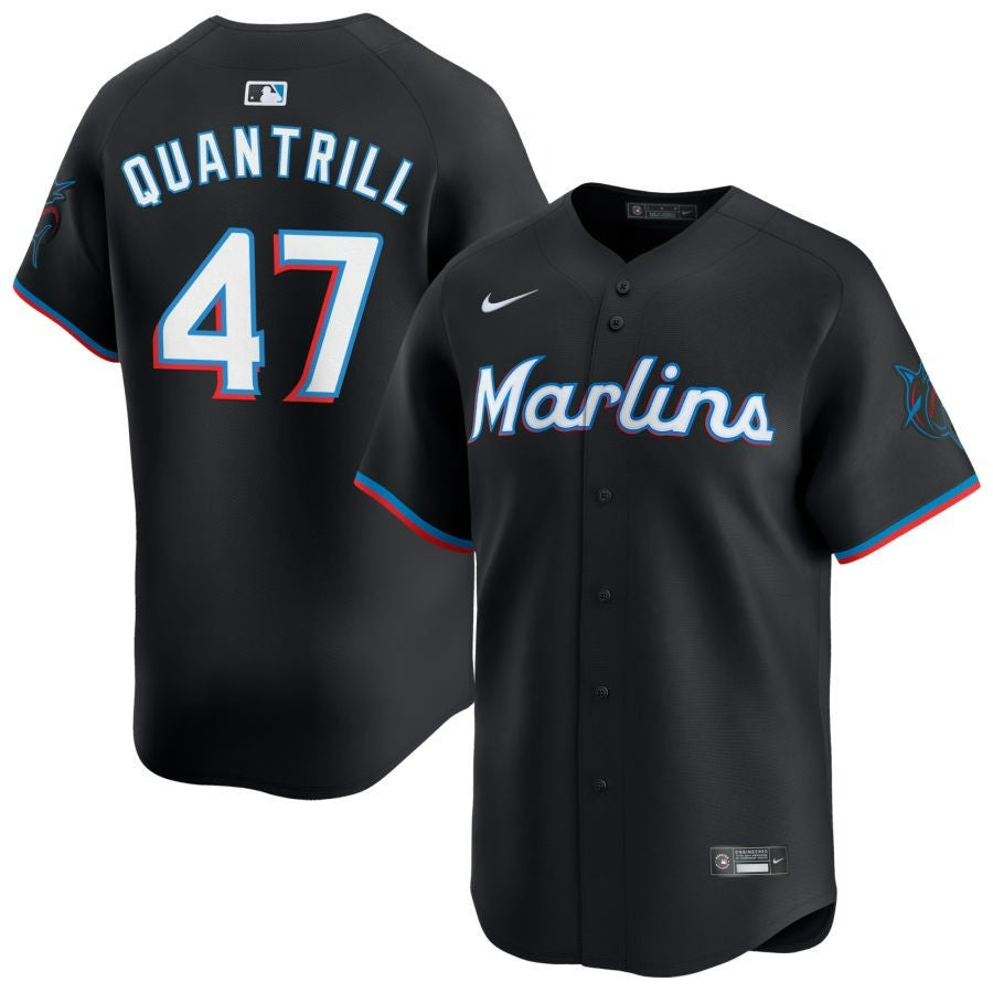 Cal Quantrill Miami Marlins 2025 Alternate Limited Jersey ï¿½ï¿½ï¿½ Black