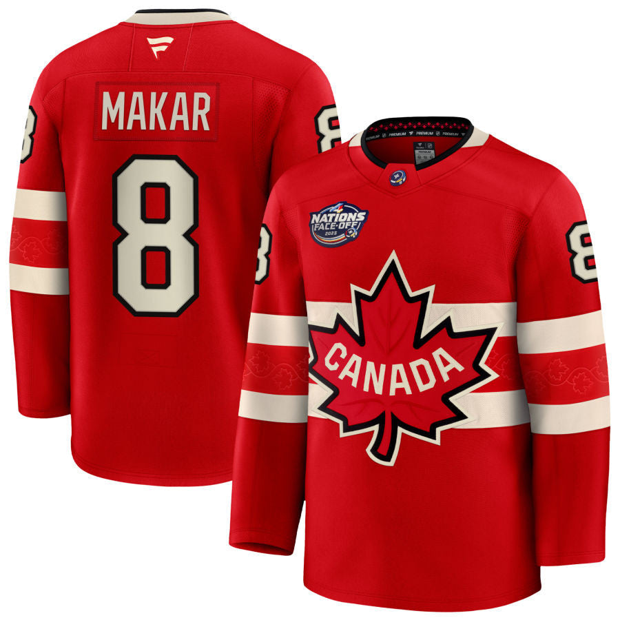 Cale Makar Canada 2025 4 Nations Face-Off Premium Red Jersey