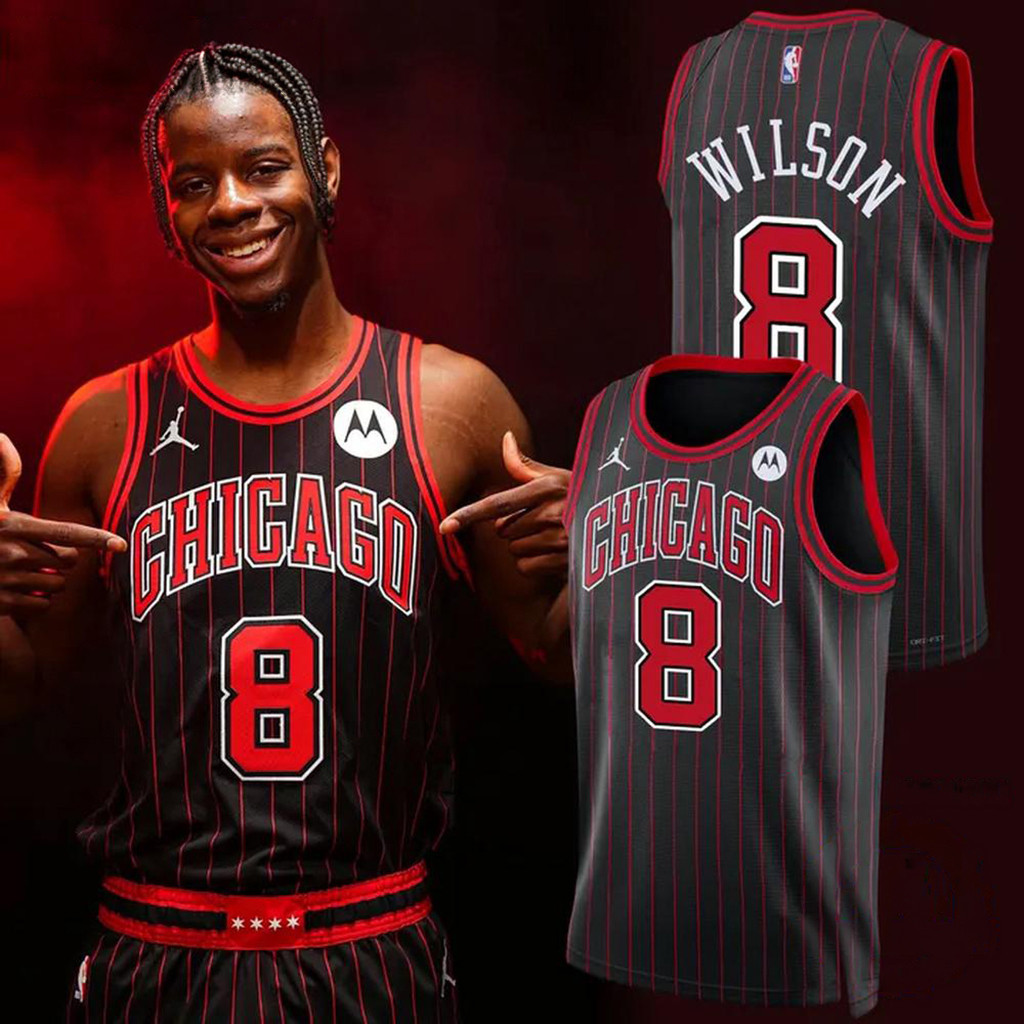 Caleb Wilson Jersey Shirt #8 Chicago Bulls Black Swingman Basketball Jersey Bulls Merch