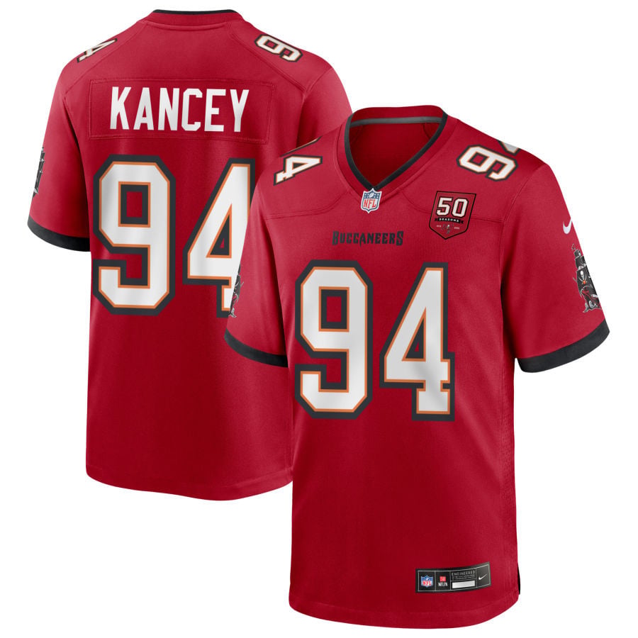 Calijah Kancey Tampa Bay Buccaneers 2025 50th Season Game Jersey - Red