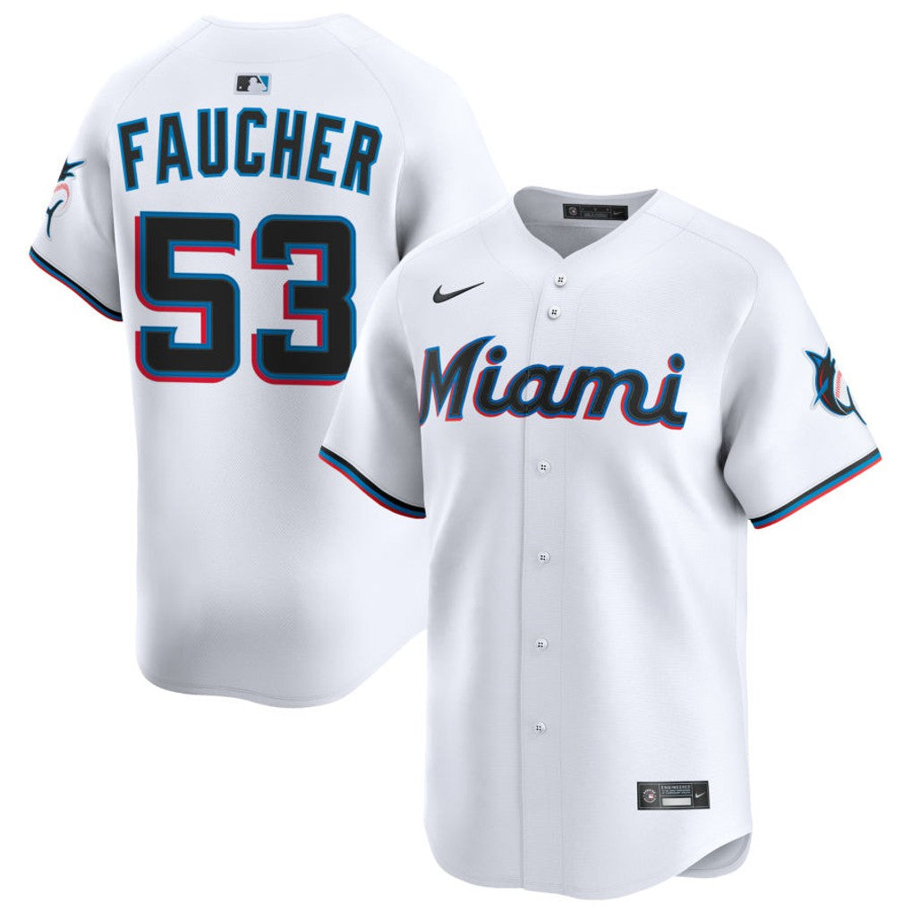 Calvin Faucher Miami Marlins 2026 Home Limited Jersey - White