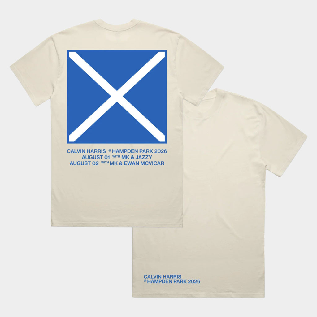 Calvin Harris Merch 2026 Saltire T-Shirt Calvin Harris Hampden Park Shirt Gift For Music Lover