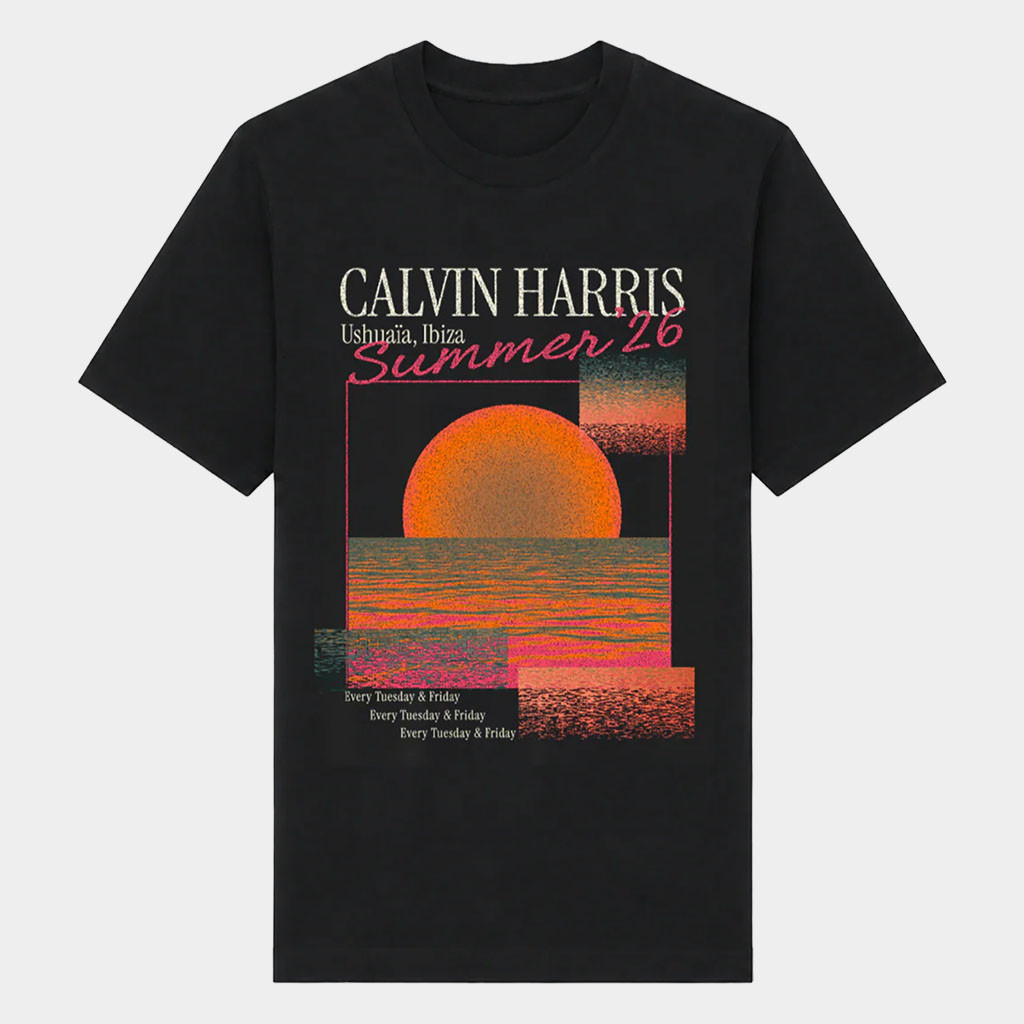 Calvin Harris Merch 2026 Ushuaia Ibiza 2026 Vintage Sunset T-Shirt Calvin Harris Tour Merch