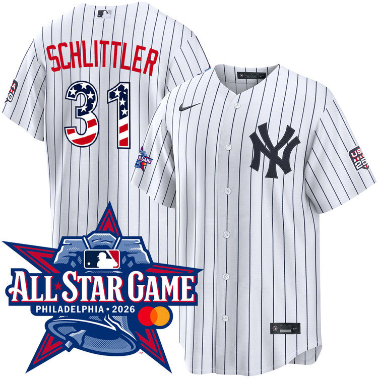 Cam Schlittler New York Yankees 2026 All-Star Edition Stars & Stripes Home Jersey - White
