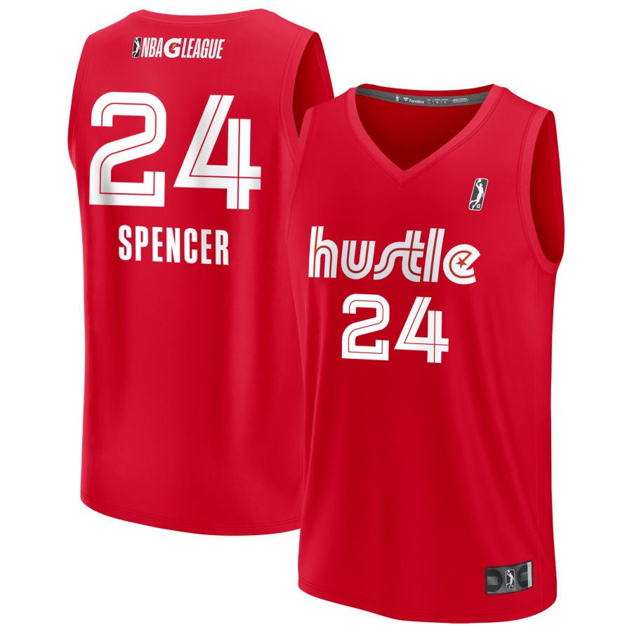 Cam Spencer Memphis Hustle 2025 Swingman Jersey - Red 1 Cam Spencer Memphis Hustle 2025 Swingman Jersey - Red