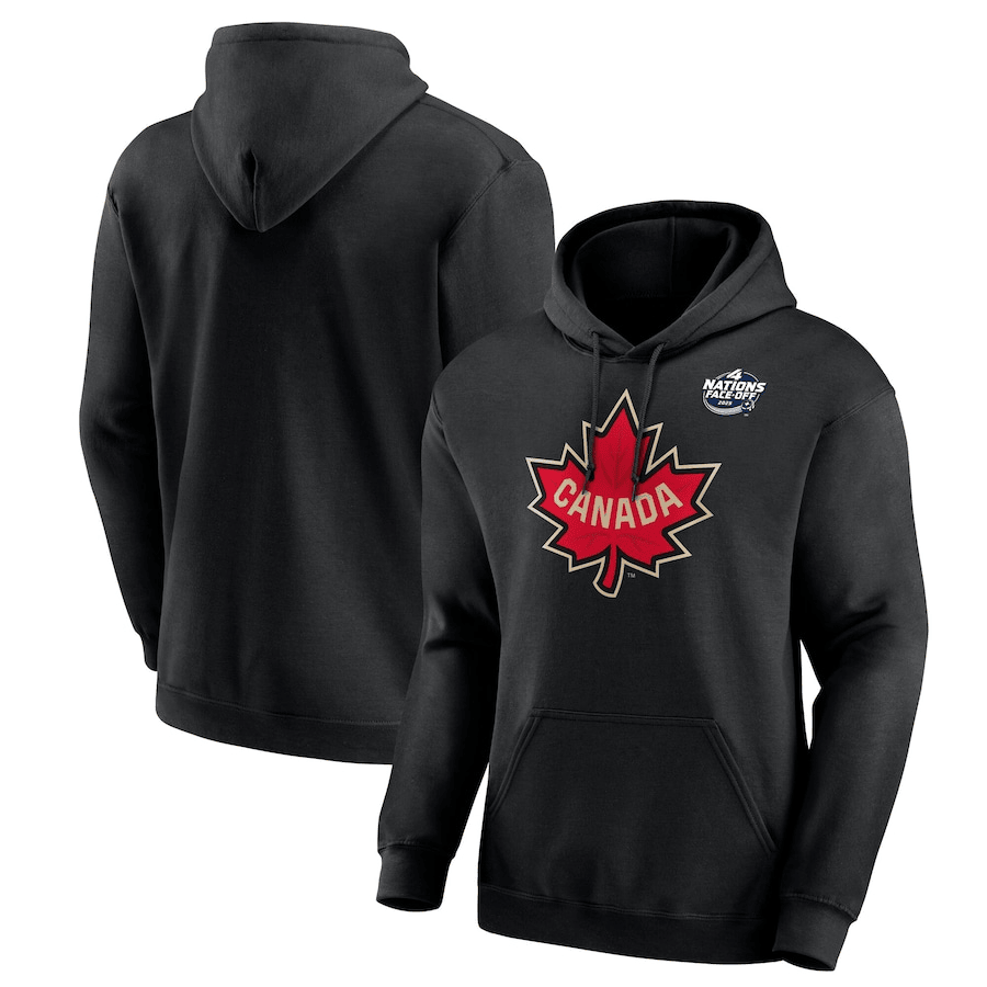 Canada 2025 4 Nations Face-Off Fleece Pullover Black Hoodie