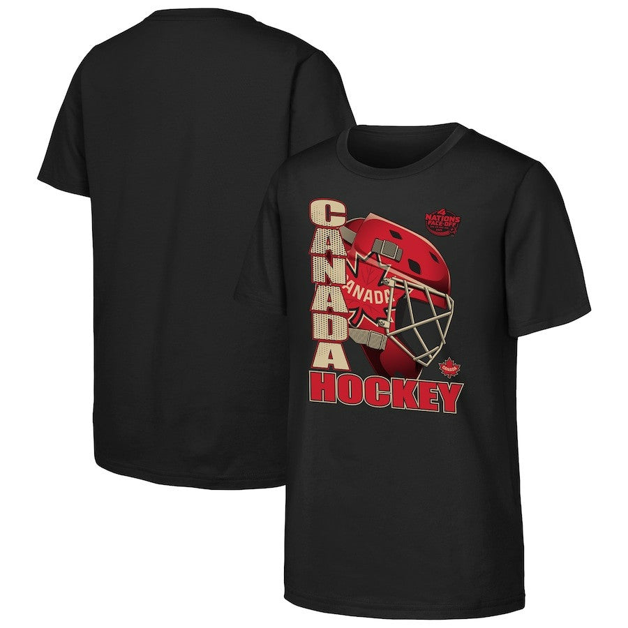 Canada 2025 4 Nations Face-Off Goalie Strong Black T-Shirt 1 Canada 2025 4 Nations Face-Off Goalie Strong Black T-Shirt