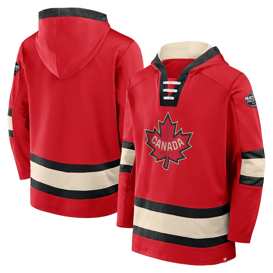 Canada 2025 4 Nations Face-Off Inside Line Pullover Athletic Red Hoodie