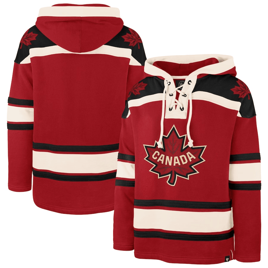 Canada '47 2025 4 Nations Face-Off Superior Lacer Pullover Red Hoodie