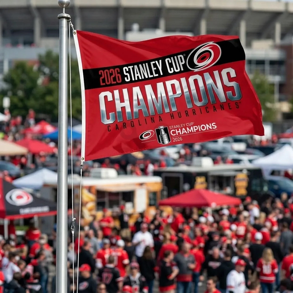 Carolina Hurricanes 2026 Stanley Cup Champions Flag Outdoor Decor Hurricanes Merch Fan Gifts