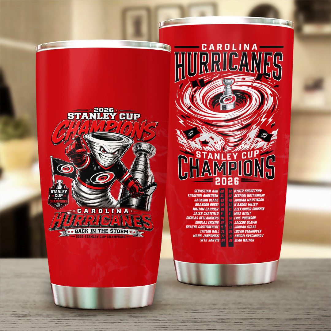 Carolina Hurricanes 2026 Stanley Cup Champions Tumbler Cup Hurricanes Merch Gift For Hockey Fan