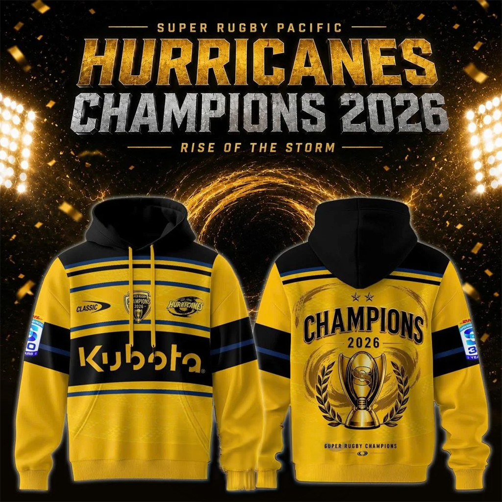 Carolina Hurricanes 2026 Super Rugby Pacific Champions Cup Hoodie Hurricanes Merch Fan Gifts