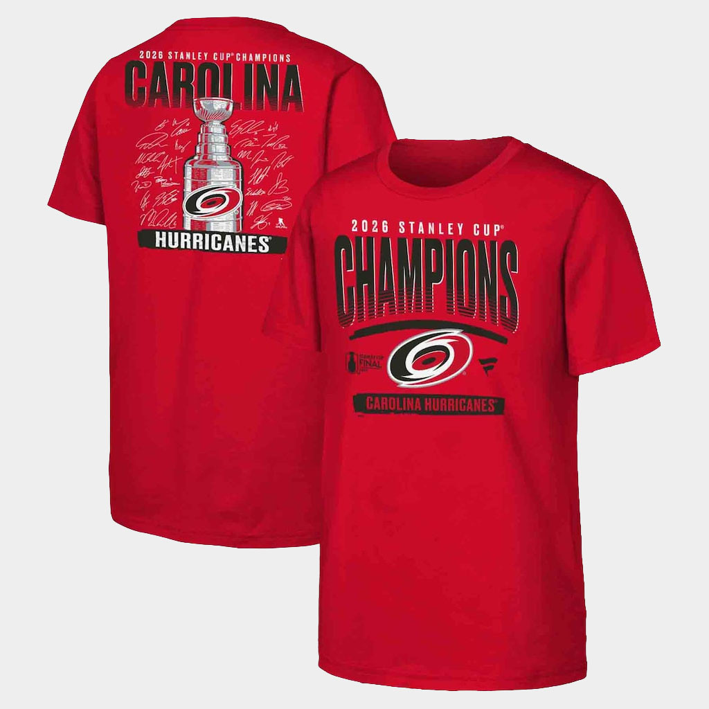 Carolina Hurricanes Champions Merch 2026 Stanley Cup Champions Signature Roster T-Shirt Gifts