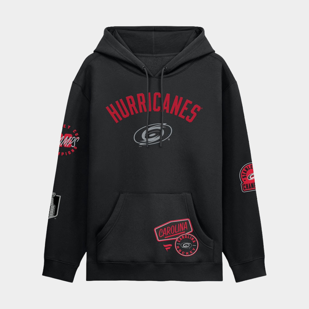Carolina Hurricanes Champions Merch Hurricanes 2026 Stanley Cup Champions Patches Hoodie Black