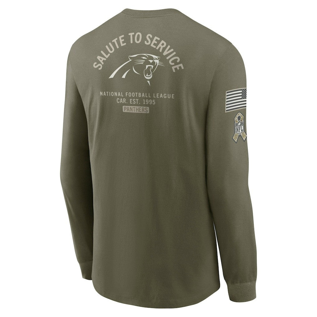 Carolina Panthers 2025 Salute to Service Sideline Long Sleeve T-Shirt - Olive - Image 2