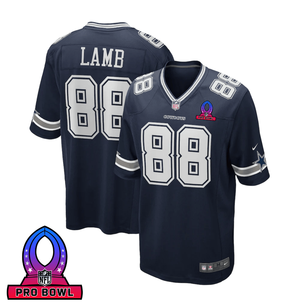 CeeDee Lamb Dallas Cowboys 2025 Pro Bowl Patch Game Men Jersey - Navy