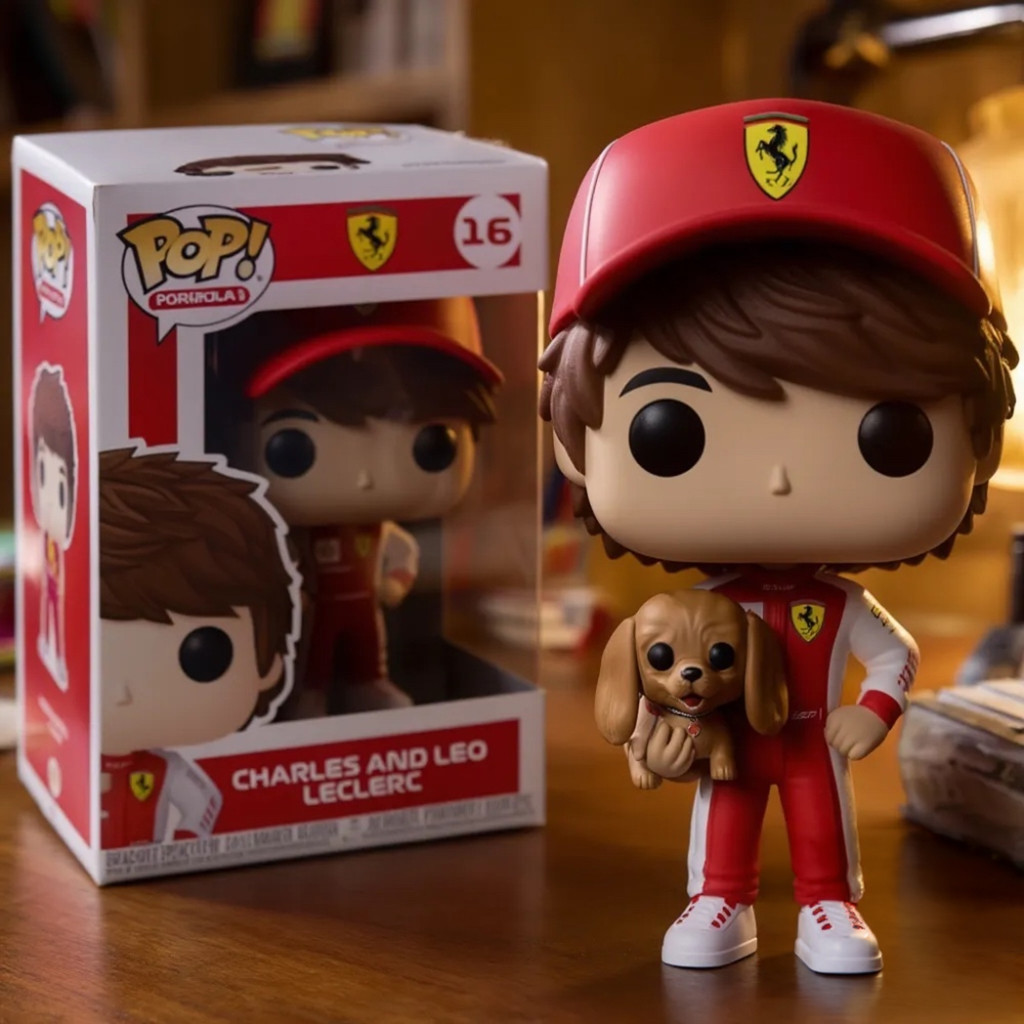 Charles Leclerc And Leo Puppy Ferrari Formula 1 Funko Pop 2026 Charles Leclerc Merch Fan Gifts