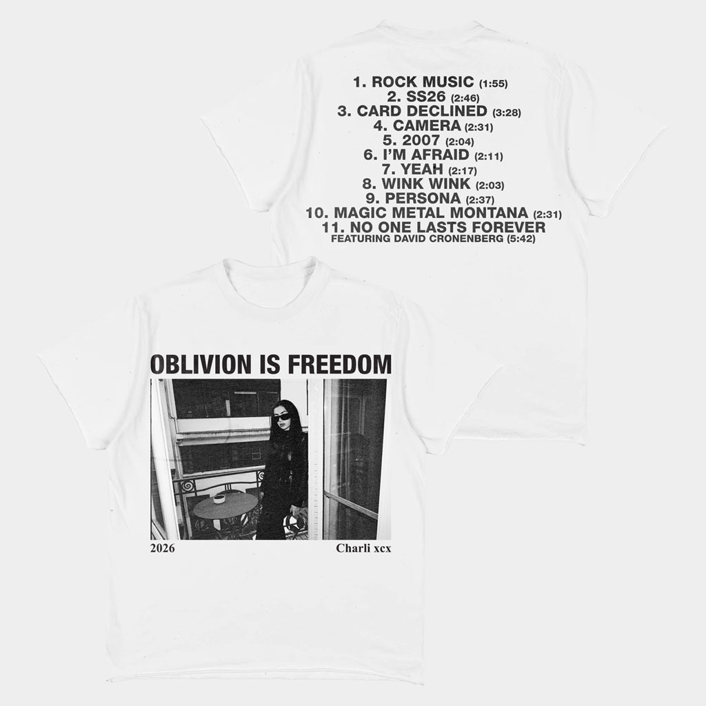 Charli XCX Merch 2026 Oblivion Is Freedom Tracklist T-Shirt Best Gifts For Music Lovers
